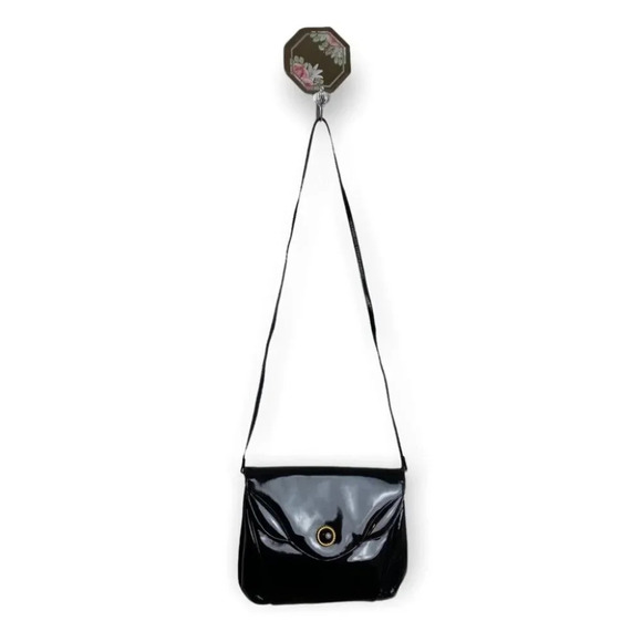 Vintage  RO-EL Montreal Black Vinyl Crossbody Bag - Picture 3 of 12